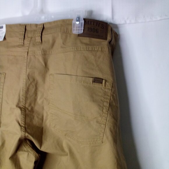 Smith's Workwear Pants Men 46 x 30 5 Pocket Canvas Relaxed Fit Khaki Tan - Picture 9 of 13